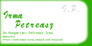 irma petreasz business card